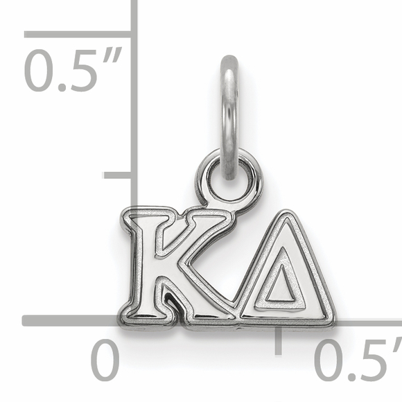 Sterling Rhodium-plated Kappa Delta Sorority Greek  Extra Small Pendant - Picture 2 of 2